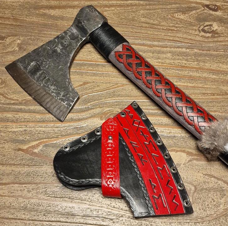Viking strijd bijl axe vikings vikingbijl Damast, Verzamelen, Overige Verzamelen, Nieuw, Ophalen of Verzenden