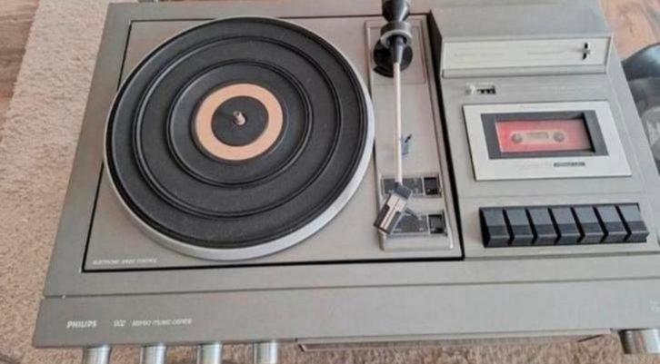 Philips Stereo Muziekcentrum 902 - Platenspeler & Cassette, Audio, Tv en Foto, Stereo-sets, Gebruikt, Cassettedeck, Philips, Ophalen of Verzenden