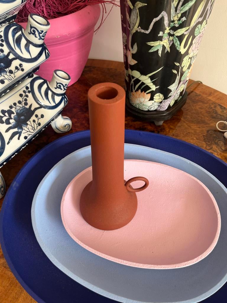 Pols Potten kandelaar bruin 20cm, Antiek en Kunst, Ophalen, Overige materialen