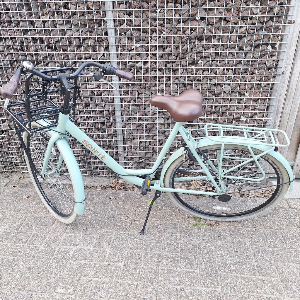 Spirit damesfiets fiets 28 inch mintgroen met transportrek, Gebruikt, Versnellingen, 0 zitjes, 50 tot 53 cm