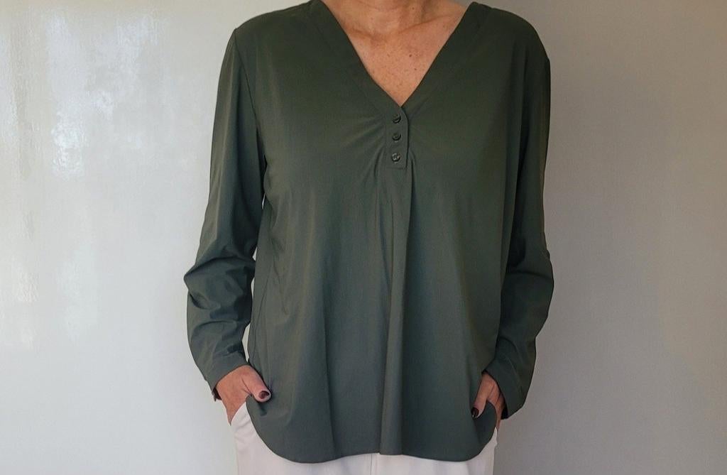 Studio Anneloes Evi blouse XXL Army Donkergroen Travel Top, Studio Anneloes, Maat 46/48 (XL) of groter, Ophalen of Verzenden, Zo goed als nieuw