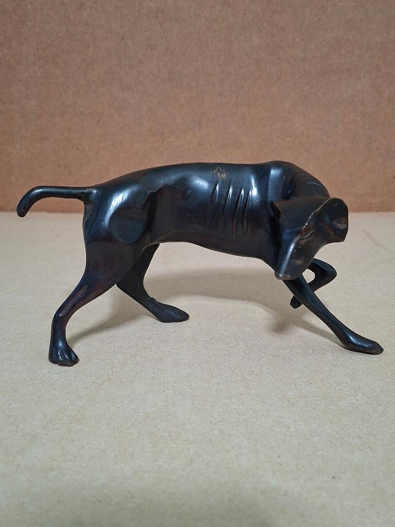Vintage bronzen beeld Jachthond, Ophalen of Verzenden, Brons