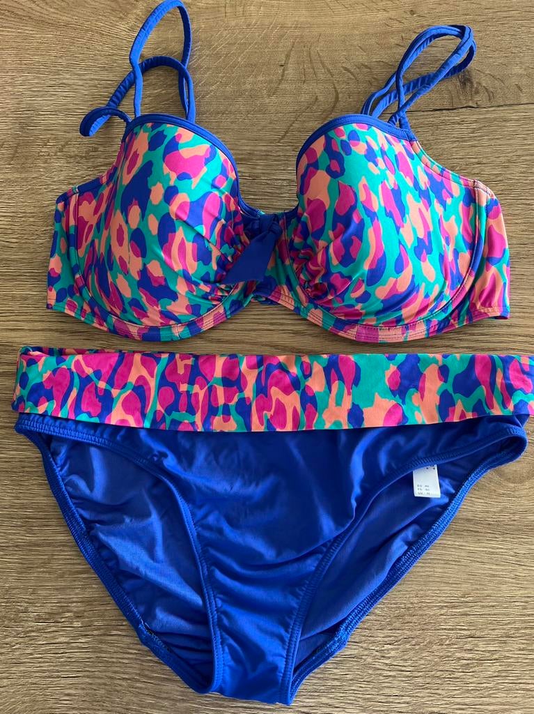Prima donna 80D bbh broekje 40 kobalt met fuchsia, Overige kleuren, Verzenden, Zo goed als nieuw, Bikini