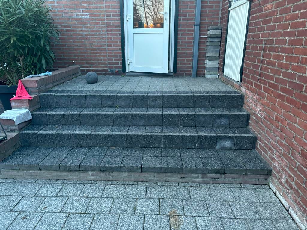 Betonklinkers/tegels 20x20cm - Grijs, Tuin en Terras, Ophalen, Gebruikt, Klinkers, 10 m² of meer