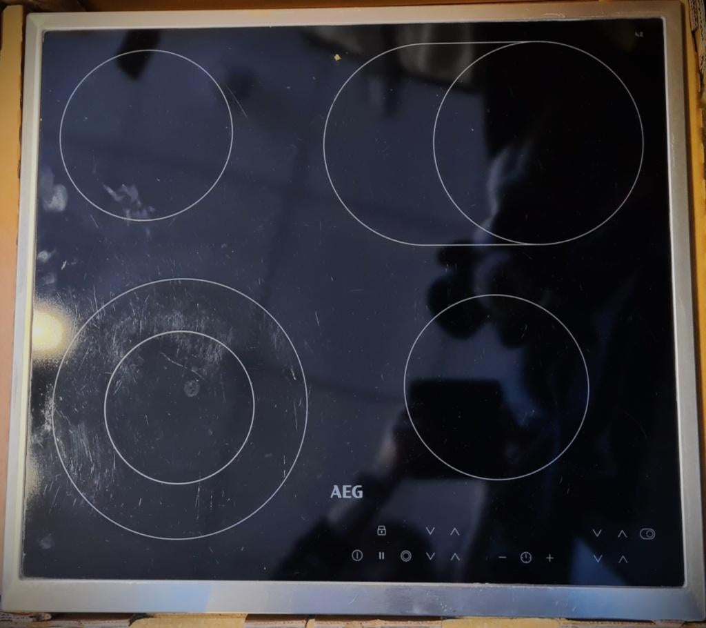 AEG HK634060XB Keramische Kookplaat, Ophalen, Gebruikt, Keramisch, 4 kookzones