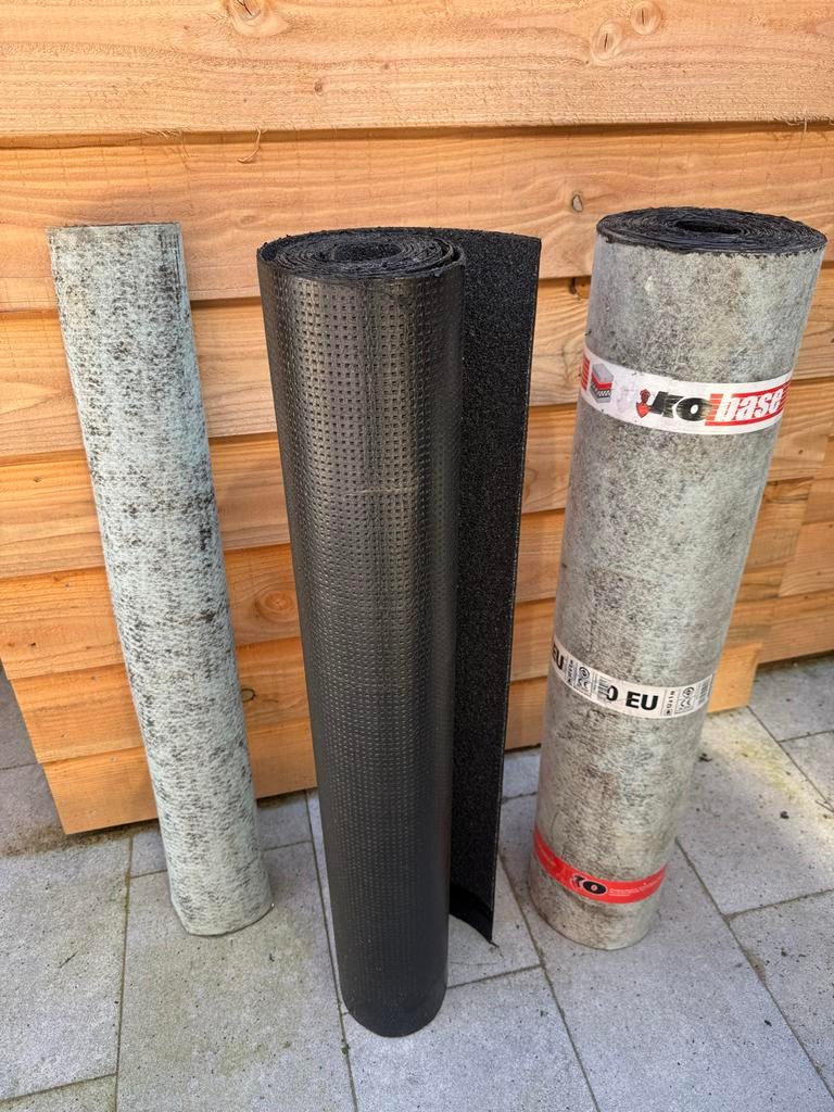 Restant dakleer - Diverse rollen, Ophalen, Overige materialen, Gebruikt, Zwart