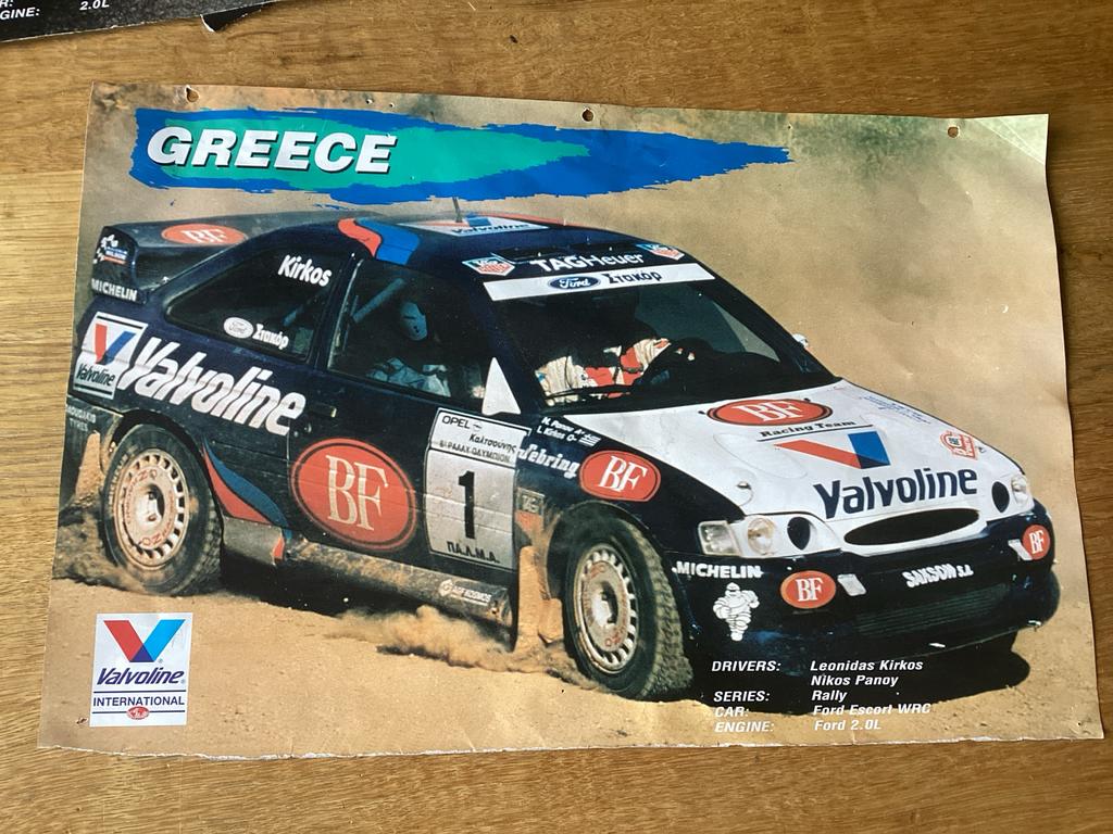 Ford Escort WRC Rally Poster Griekenland, Ophalen of Verzenden, Gelezen, Ford