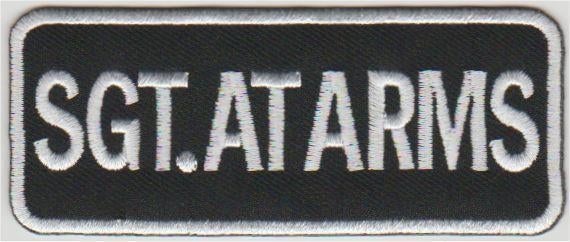 Sgt.At Arms stoffen opstrijk patch embleem #1, Ophalen of Verzenden, Nieuw
