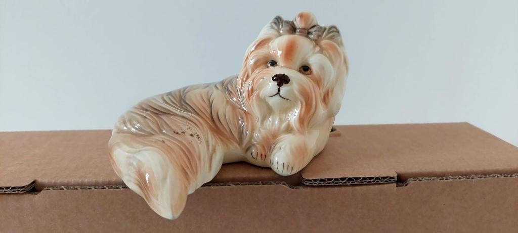 Vintage porseleinen beeldje beeld Yorkshire Terriër hond, Ophalen of Verzenden, Zo goed als nieuw, Dier