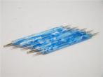 5 Dotting Pennen Blauw Marbel / Tool Nagel Tools Pen Nail, Nieuw, Handen en Nagels, Toebehoren, Verzenden