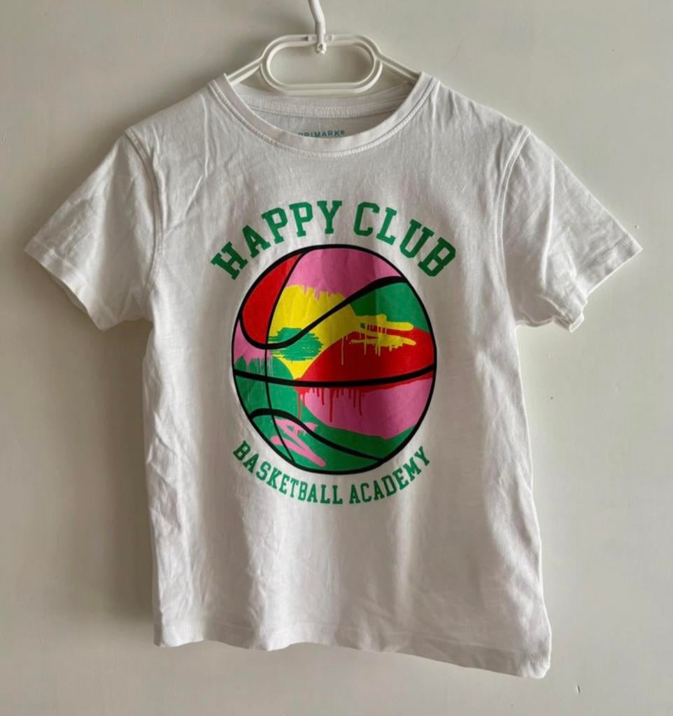 Zomer t-shirt wit basketball academy korte mouwen shirt 110, Kinderen en Baby's, Kinderkleding | Maat 110, Ophalen of Verzenden