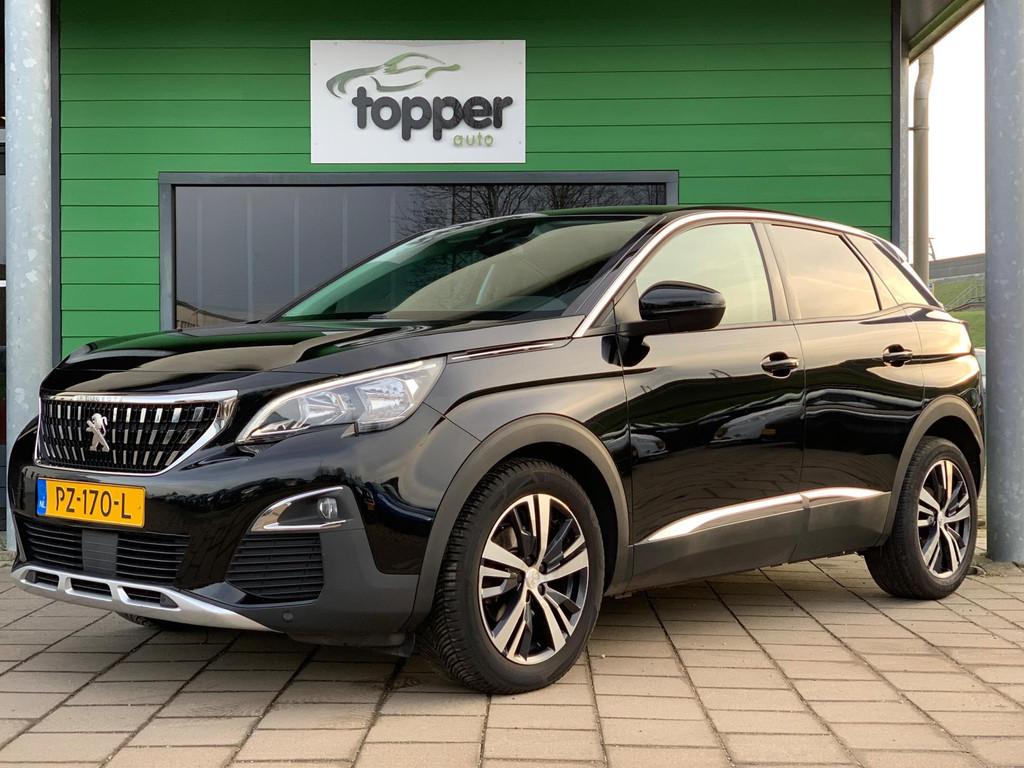 Peugeot 3008 1.2 PureTech Allure | Automaat | Camera | Navi, Gebruikt, Leder en Stof, Zwart, 3 cilinders