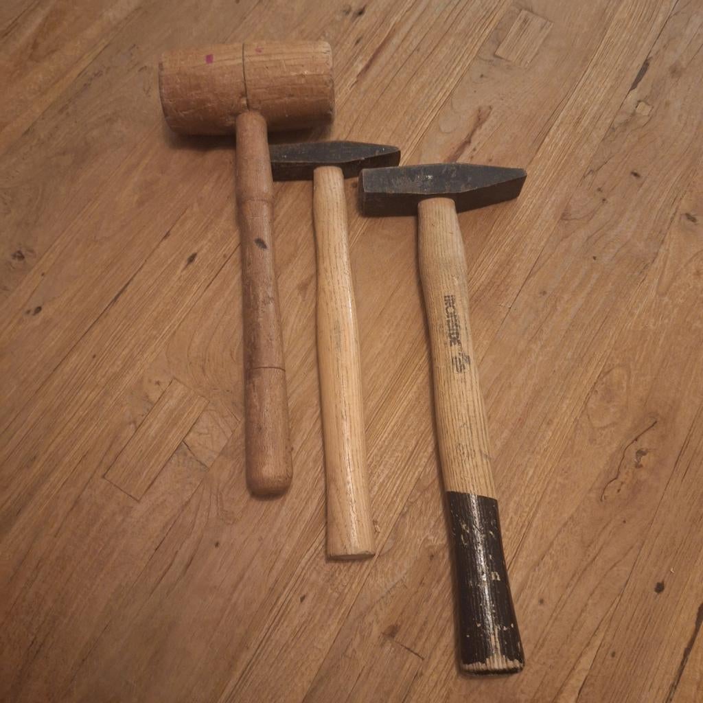 Diverse hamers - Houten hamer en bankhamers, Ophalen of Verzenden