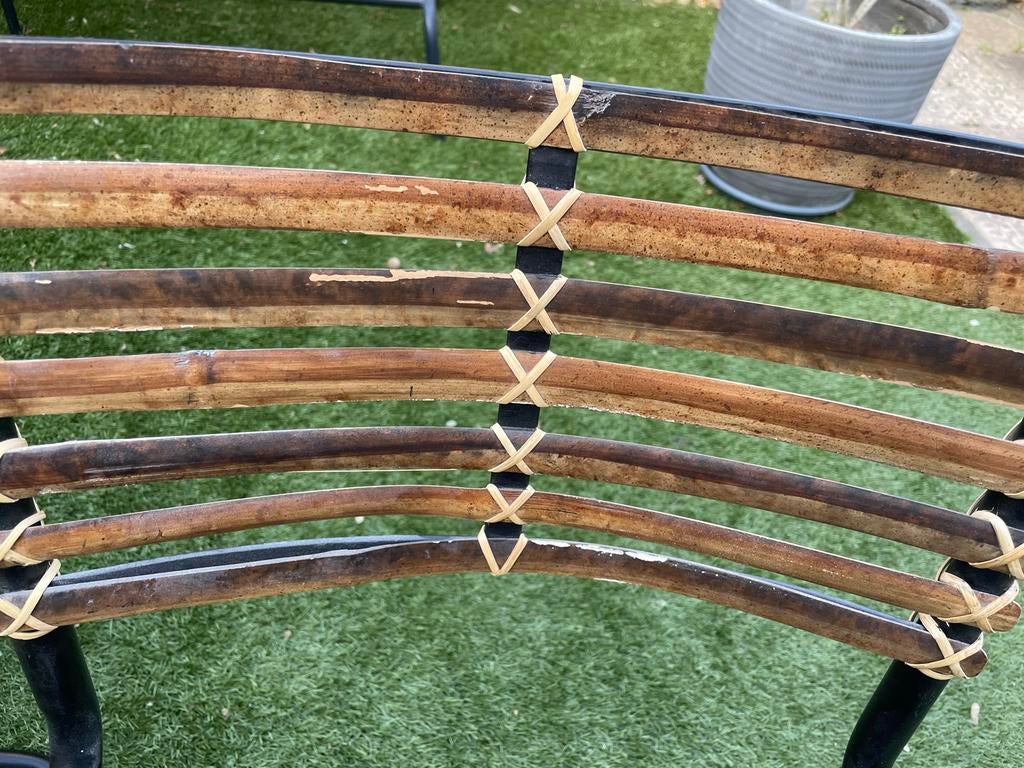 4 eetkamerstoelen, 2x bamboe en 2x rotan, Ophalen, Gebruikt, Overige kleuren, Riet of Rotan