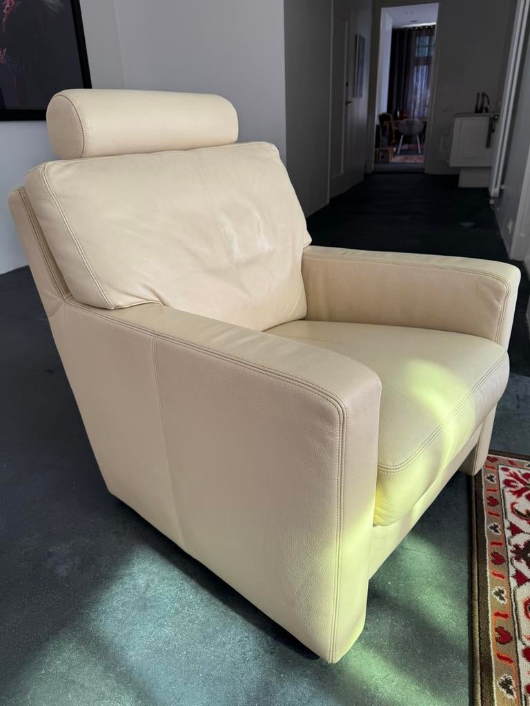 Twee W Schillig leren fauteuils, Ophalen, Gebruikt, Modern klassiek, 75 tot 100 cm