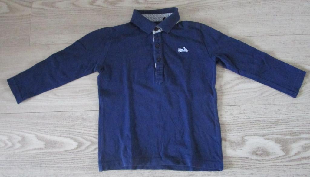 IKKS Polo met Lange Mouwen – Donkerblauw, Maat 98 (3 jaar), Kinderen en Baby's, Kinderkleding | Maat 98, Zo goed als nieuw, Jongen
