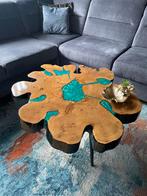 Epoxy boomstamtafel salontafel, Ophalen, 50 tot 100 cm, Rond, Zo goed als nieuw