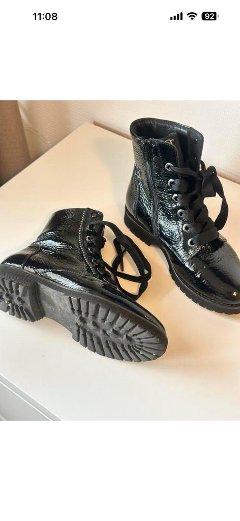 DL Sport veter enkellaarzen maat 36 zwart lakleer, Ophalen of Verzenden, Zo goed als nieuw, Zwart