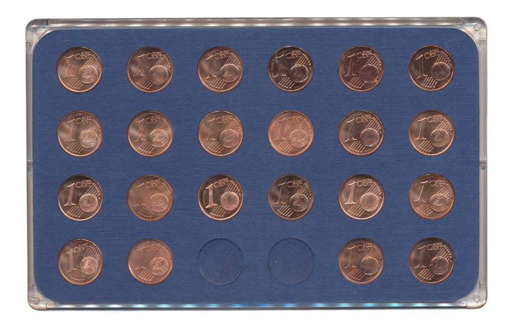 1 Eurocent-set 17 landen diverse jaren (22 stuks)