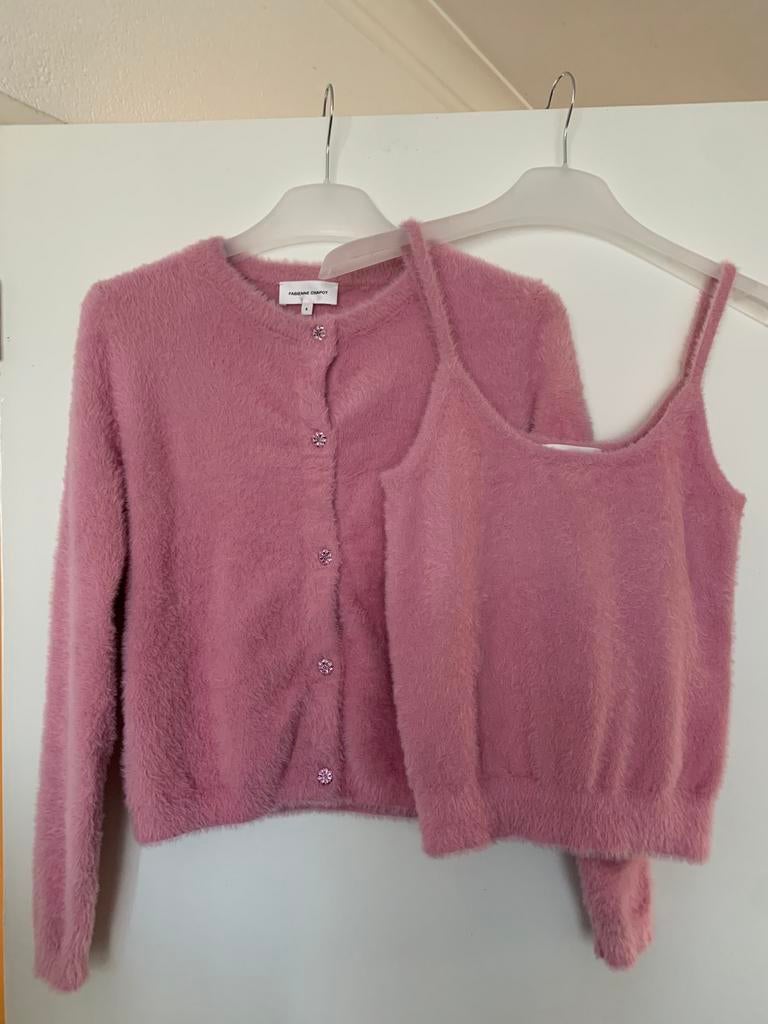Twinset vest en top Fabienne Chapot maat S, Ophalen of Verzenden, Zo goed als nieuw, Maat 36 (S), Roze
