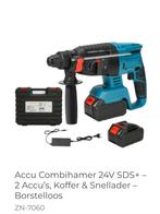 24 v boor en breekhamer met 2 li-ion accu,s van 4.0 ah, Ophalen of Verzenden, Nieuw, Boor- en/of Breekhamer
