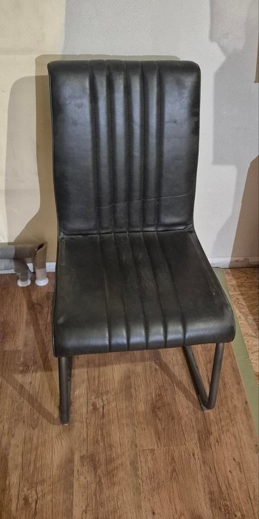 3 antraciete stoelen, Huis en Inrichting, Stoelen, Ophalen, Gebruikt