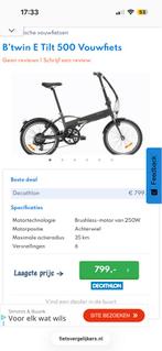 B-twin elechtische vouw fiets E tilt 500 oxylane 2 stuks, Ophalen of Verzenden, Zo goed als nieuw, 20 inch of meer