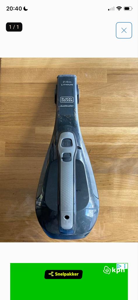Black & Decker Dustbuster Kruimeldief 21.6Wh Lithium, Ophalen of Verzenden, Gebruikt, Reservoir, Kruimeldief