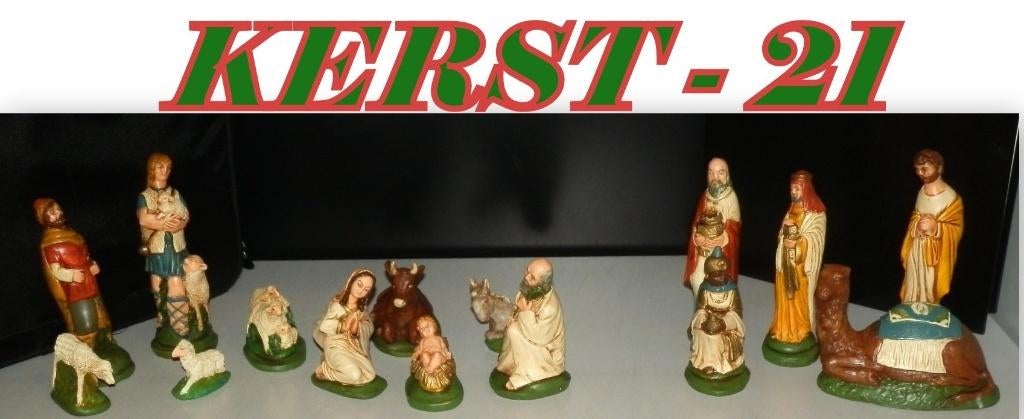 KERST - 21 - -/ -- 15 DELIGE KERSTBEELDEN GROEP VAN GIPS, Diversen, Kerst, Ophalen of Verzenden, Nieuw