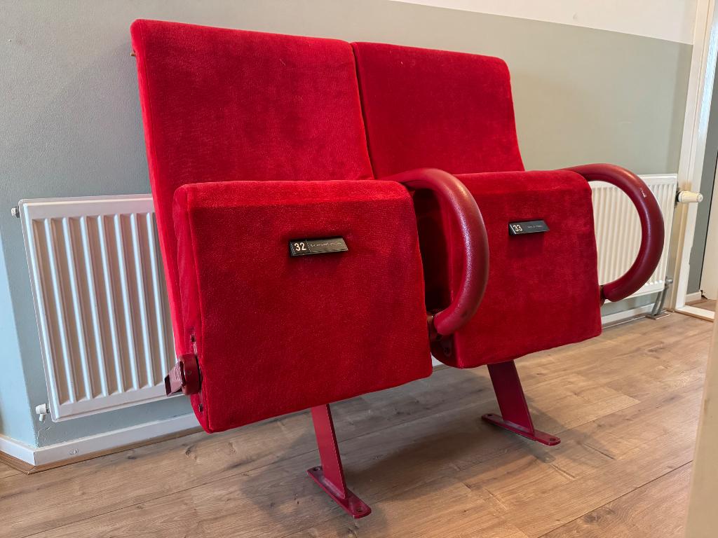 Theaterstoelen, Ophalen, Gebruikt, Rood, Twee