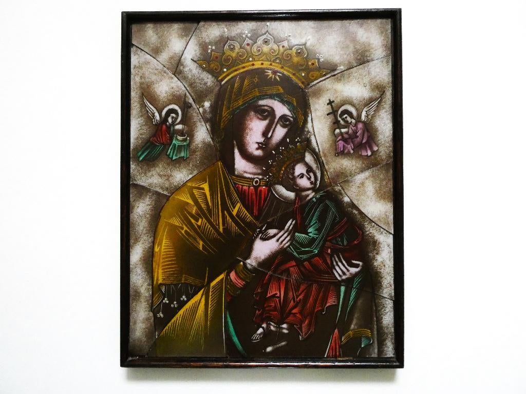 Opaline Icoon Onze-Lieve-Vrouw van Altijddurende Bijstand, Ophalen of Verzenden