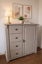 Commode kast met 4 laden en kastje - Leem Taupe, Huis en Inrichting, Kasten | Ladekasten, Ophalen, Gebruikt, 100 tot 150 cm, 3 of 4 laden