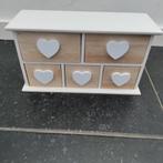Deco kastje,hartjes,Bijoux,juwelen,Vensterbank kastje,Laden, Minder dan 50 cm, 5 laden of meer, Zo goed als nieuw, Minder dan 25 cm