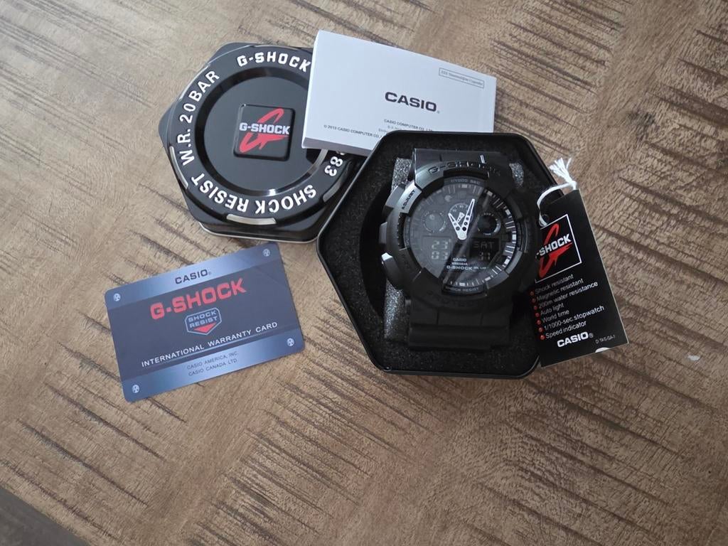 Casio G-Shock horloge zwart GA100, Casio, Kunststof, Kunststof, Ophalen of Verzenden