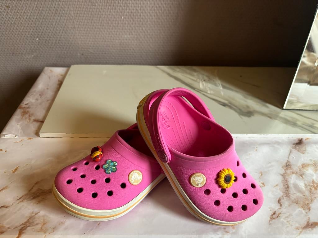 Roze Crocs voor kinderen - Maat C9 (ongeveer 26), Ophalen of Verzenden, Gebruikt, Meisje, Schoenen