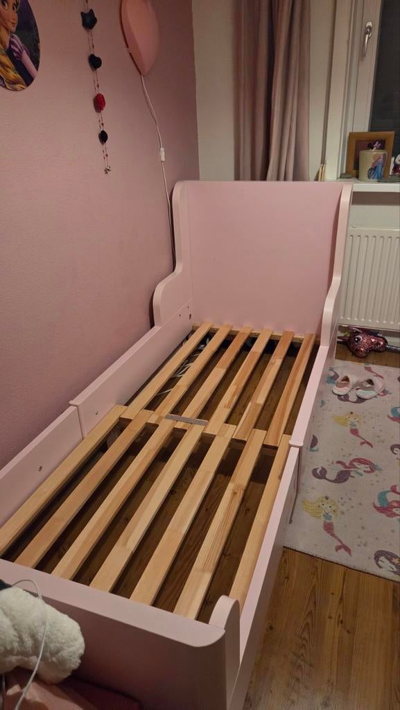 Ikea Busunge meegroeibed lichtroze, Ophalen, Gebruikt, 90 cm, 200 cm