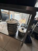 Set van 4 RVS pannen met deksel, Huis en Inrichting, Keuken | Potten en Pannen, Ophalen of Verzenden, Gebruikt, Rvs, Pannenset