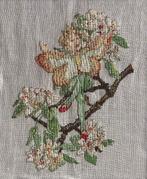 Borduurwerk, zijde, flower fairy, perenbloesem, vintage, Ophalen, Gebruikt, Handborduren, Overige typen