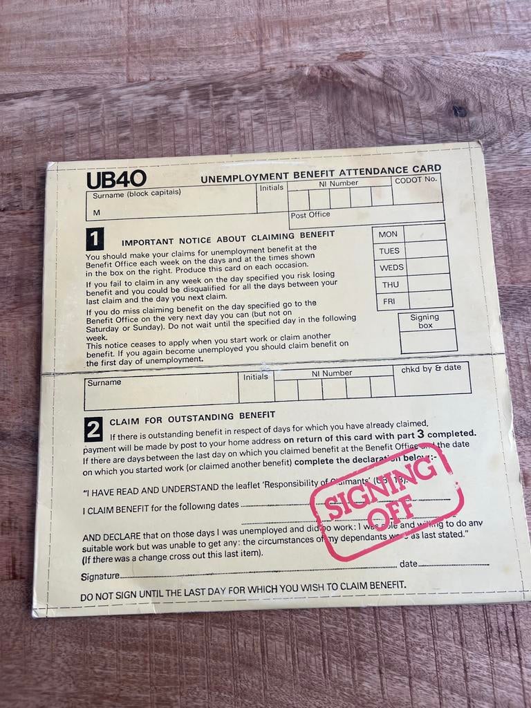 UB40 - Signing Off Vinyl LP (1980) - Originele Persing, Cd's en Dvd's, Vinyl | Pop, Gebruikt, Originele persing, 1980 - 1989, Ophalen of Verzenden