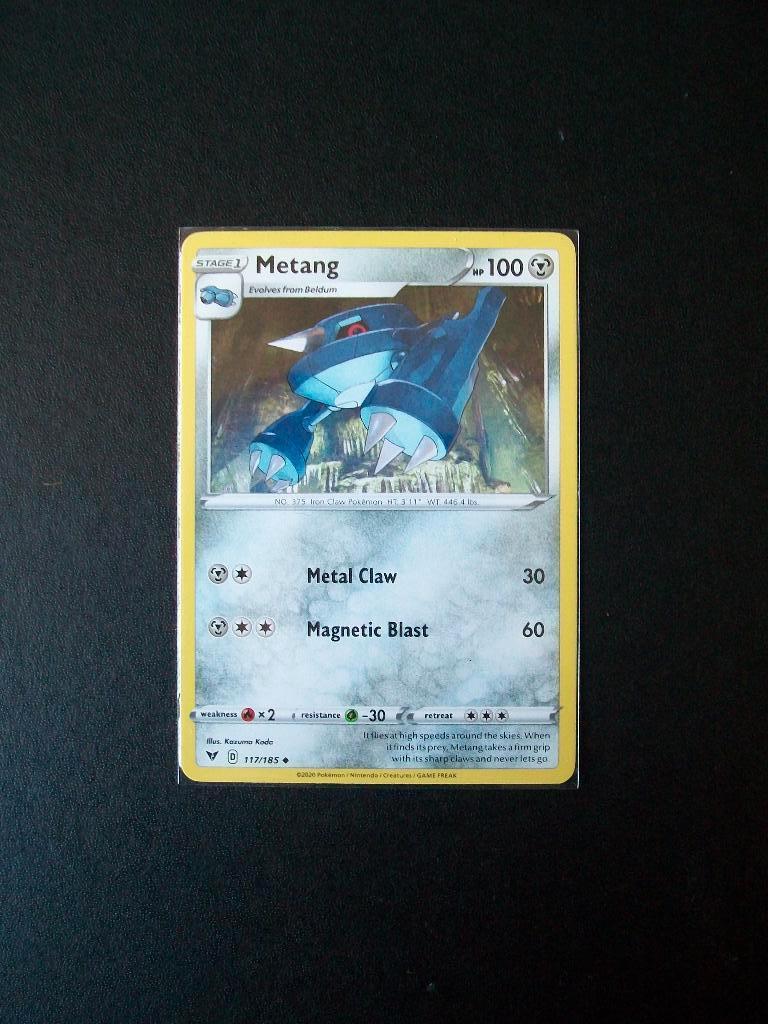 8906. Nieuwe Pokemon Kaart: METANG hp 100 (117/185), Verzenden, Nieuw, Losse kaart