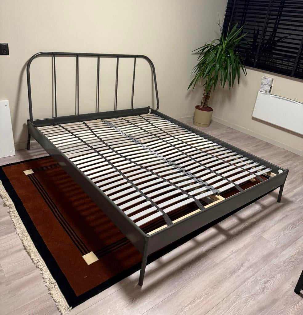 Ikea bed 160x200 cm, Wit, Tweepersoons, Ophalen of Verzenden, Zo goed als nieuw