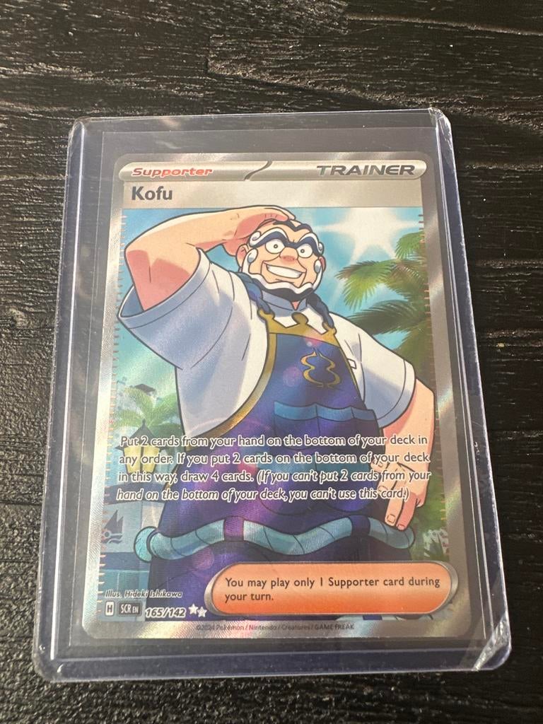 Pokémon kaart Kofu 165/142 SCR, Ophalen of Verzenden, Zo goed als nieuw, Losse kaart, Foil