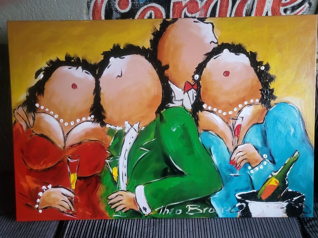 Orgineel Schilderij (geen Glicée) Dikke Dames., Ophalen