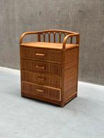Vintage Rotan Ladekastje - 4 Lades, Gebruikt, Jongetje of Meisje, Ophalen of Verzenden, X