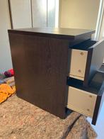 Malm Ikea nachtkastje notenkleur, Ophalen, Gebruikt, Minder dan 45 cm, 55 tot 70 cm