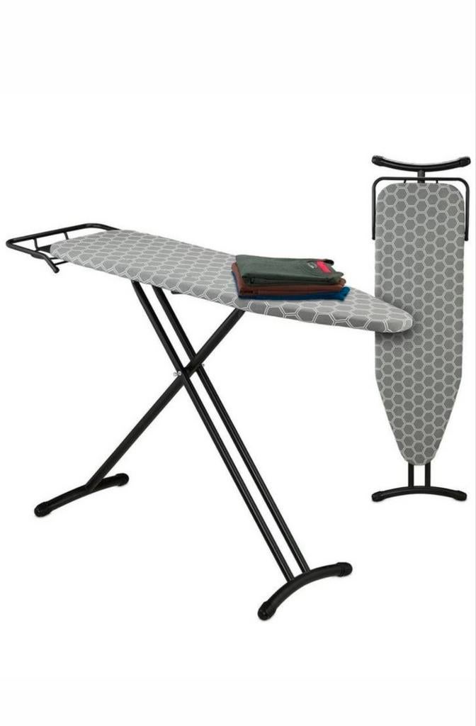 Strijkplank met geometrisch patroon en strijkijzerhouder, Ophalen, Nieuw