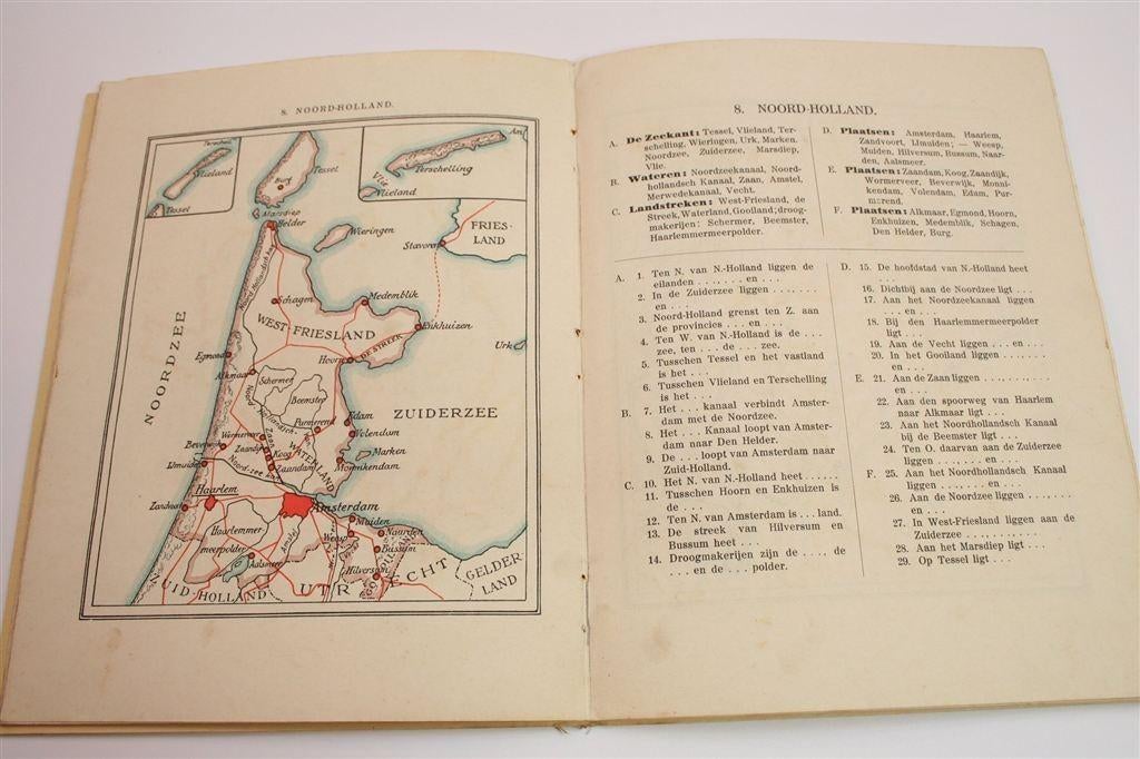 Antieke Schoolatlas Prop [1928] — Met 12 Historische Kaarten, Gelezen, Ophalen of Verzenden, Landkaart, 1800 tot 2000