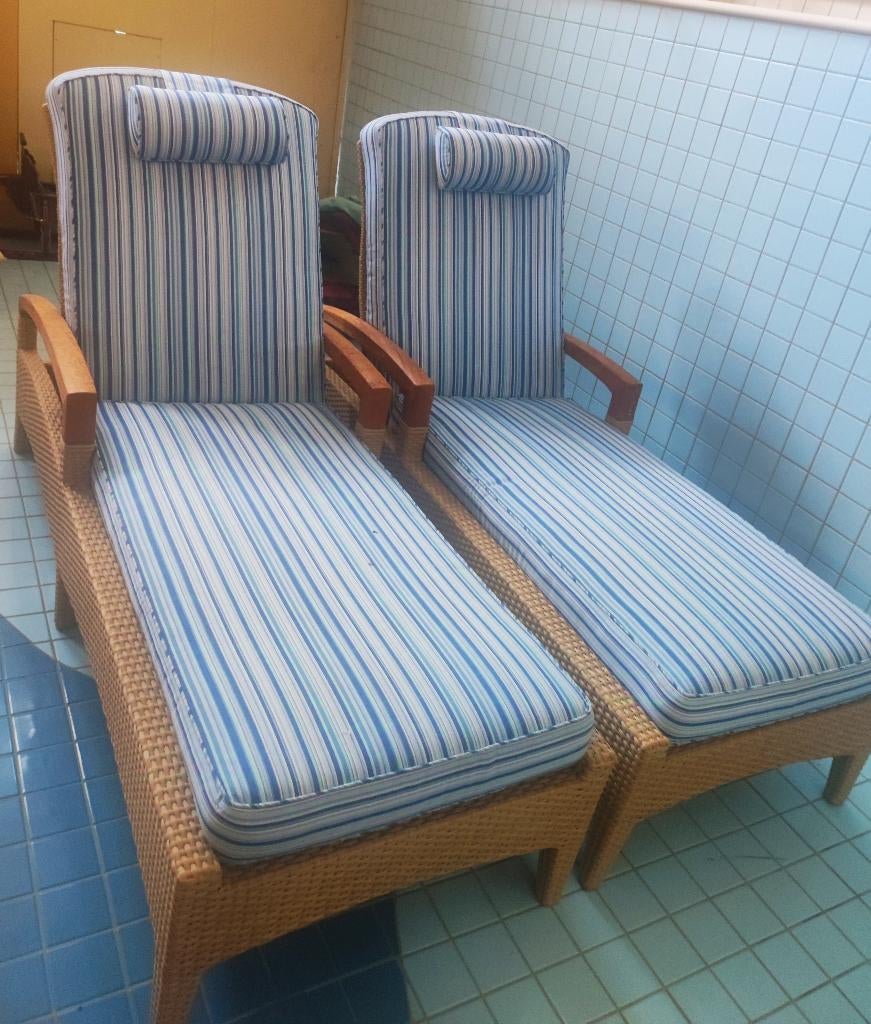 2 Luxe Verstelbare Lounge Bedden van Gloster, Ophalen, Gebruikt, Overige materialen, Verstelbaar
