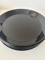 Iittala Teema zwart 6 borden 27 cm, Ophalen of Verzenden, Zo goed als nieuw, Bord(en), Effen