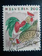 Postzegels dieren Zwitserland 1992 haan, vogel - cw. € 2,00., Ophalen of Verzenden, Gestempeld, Dier of Natuur